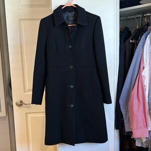J. Crew Black Italian Double Cloth Dress Coat